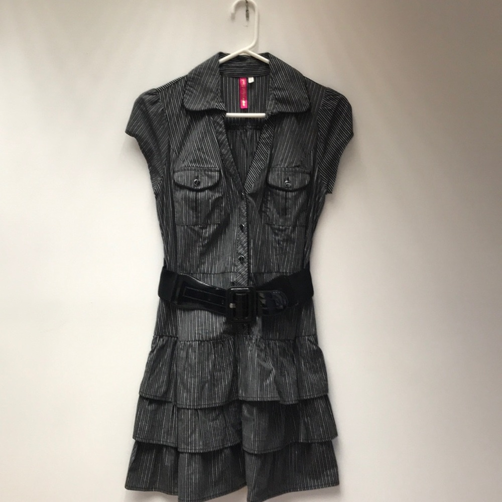 HeartSoul Short Sleeve Belted Shirt Dress